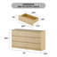 Commode 6 tiroirs 52 po Parleen - Commode de chambre double en bois moderne-1692389334