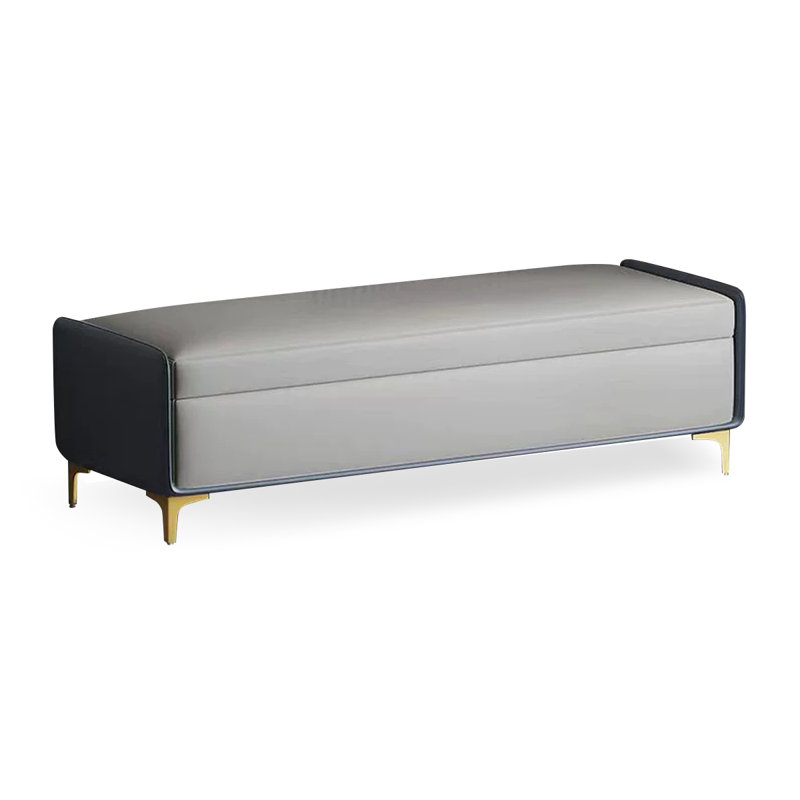 Upholstered Bench, Gray, 15.75" H x 62.99" W x 15.75" D