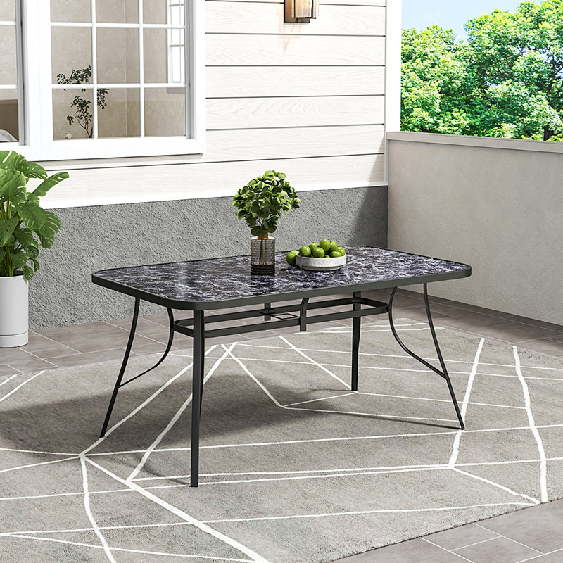 Rectangular Outdoor Table, 72.5" H x 150" W x 90" D