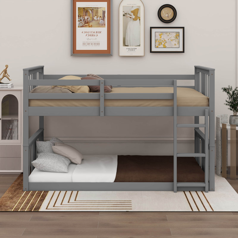 Kaeliana Kids Bunk Bed, Gray, Twin Over Twin