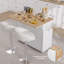 Îlots de cuisine Ahlanni, chariot de cuisine mobile avec plateau en bois massif, roulettes verrouillables, porte-serviettes