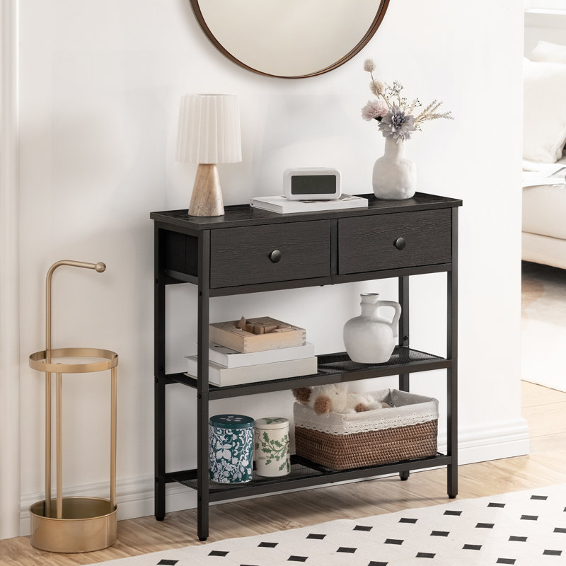 29.5" Entryway Console Table with Drawers, Black