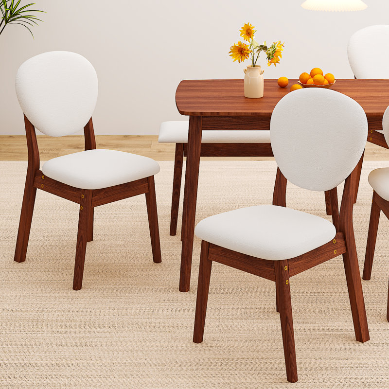 Ensemble de table à manger 47 po pour 6 personnes, table de cuisine en bois massif avec banc et 4 chaises avec dossier rembourré