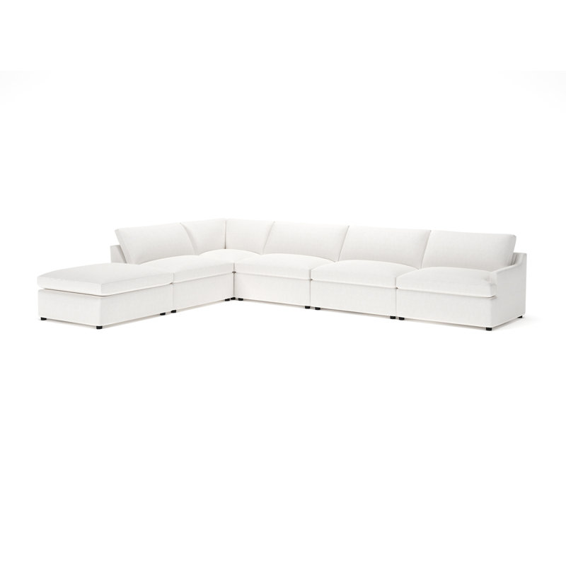 Canapé modulaire rembourré 6 pièces Essex, Orienté à gauche (vu de face), Chenille Crypton® neige Nomad