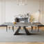 Ensemble de table de salle à manger 9 pièces Recline avec table de salle à manger extensible en pierre frittée de 110,23 po et 8 chaises en tissu-563794079-564613086