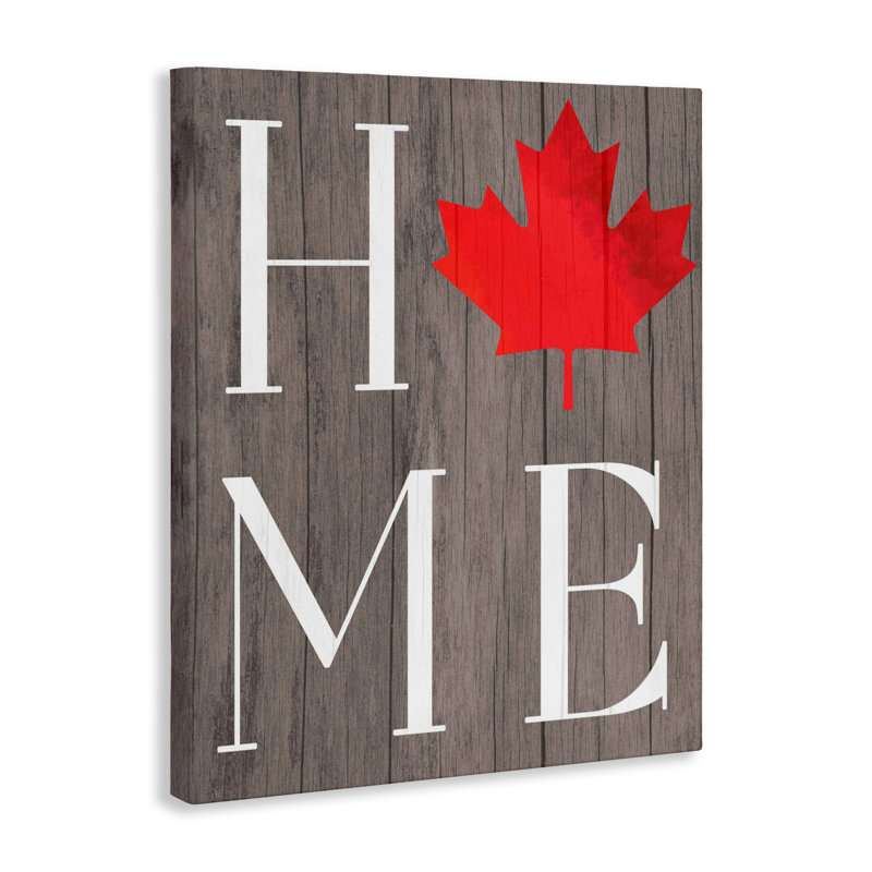Toile typographique Maple Leaf Home, design par Lil 'Rue, H 20 po x l 16 po