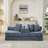 Boneless Comfy Convertible Folding Mattress Couch, Floor Sofa Bed, Chenille Floor Sofa With Armrest, Floor Sofa Lounge Couch For Living Room Bedroom Lounge Studio-Blue-218195547