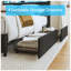 Cadre de grand lit avec prises de courant et éclairage DEL Bed Lucky 61,8 x P 90,9 x H 43,0