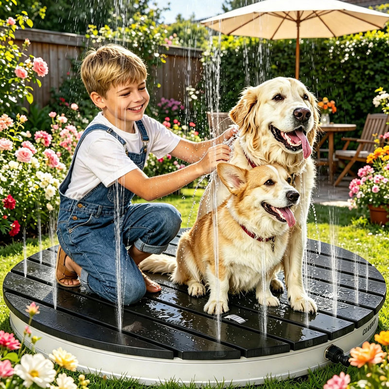 Outdoor Wood Fountain, Black