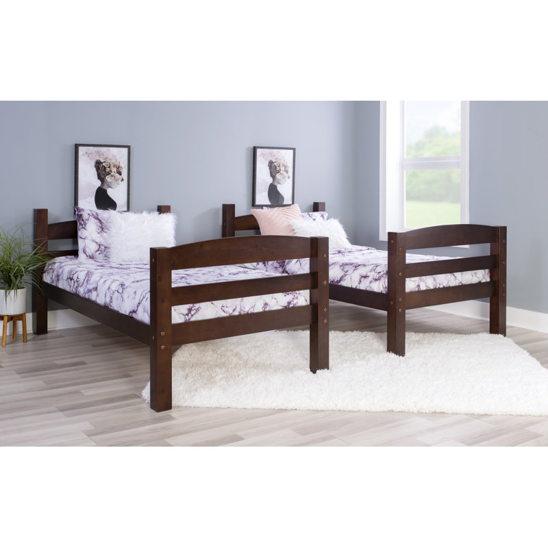 Malave Wood Convertible Twin Over Twin Bunk Bed, Espresso