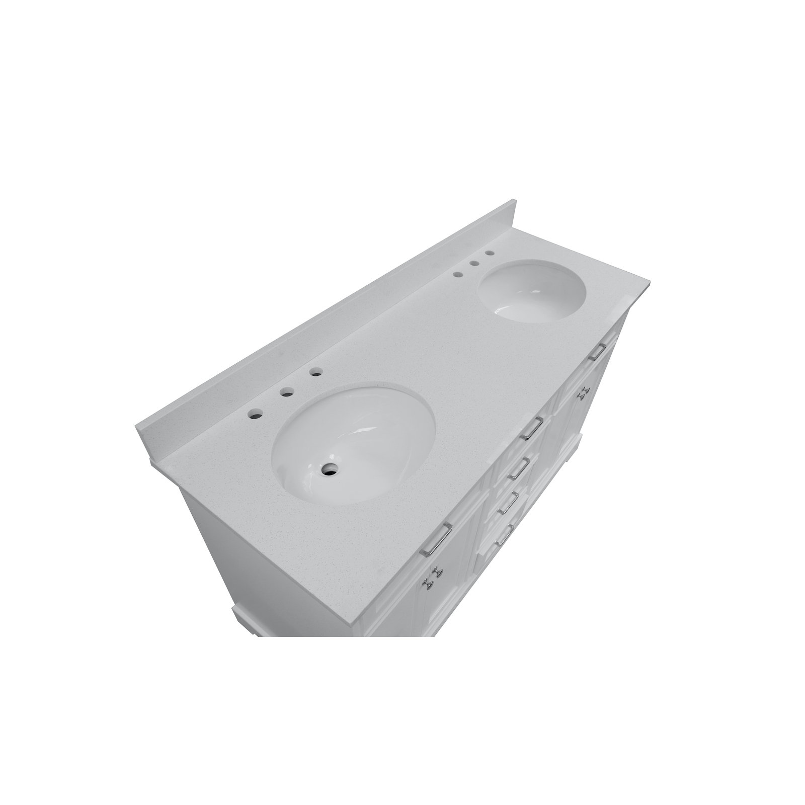 Ronnie 60'' Double Bathroom Vanity, White, Quartz