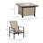 5 Piece Garden Patio Dining Set, Steel, Outdoor Conversation Set, Square Dinner Table With Built-In Ice Bucket Insert, 4 Rocking Chairs For Garden, Lawn, Backyard