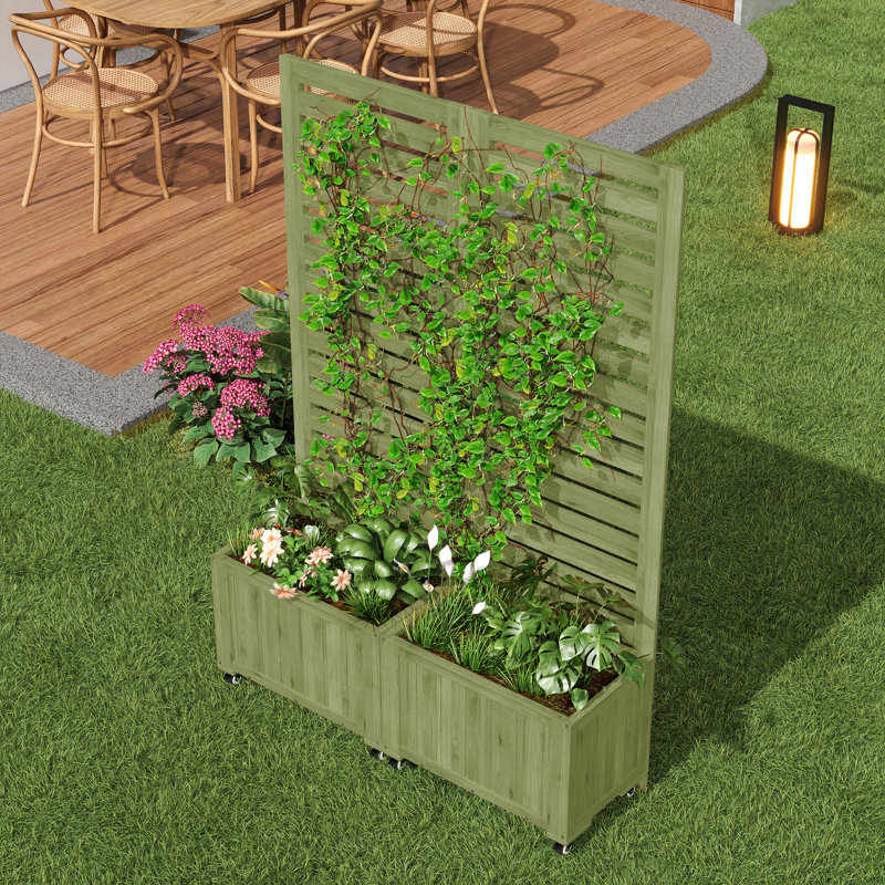 Wood Planter Box, Green