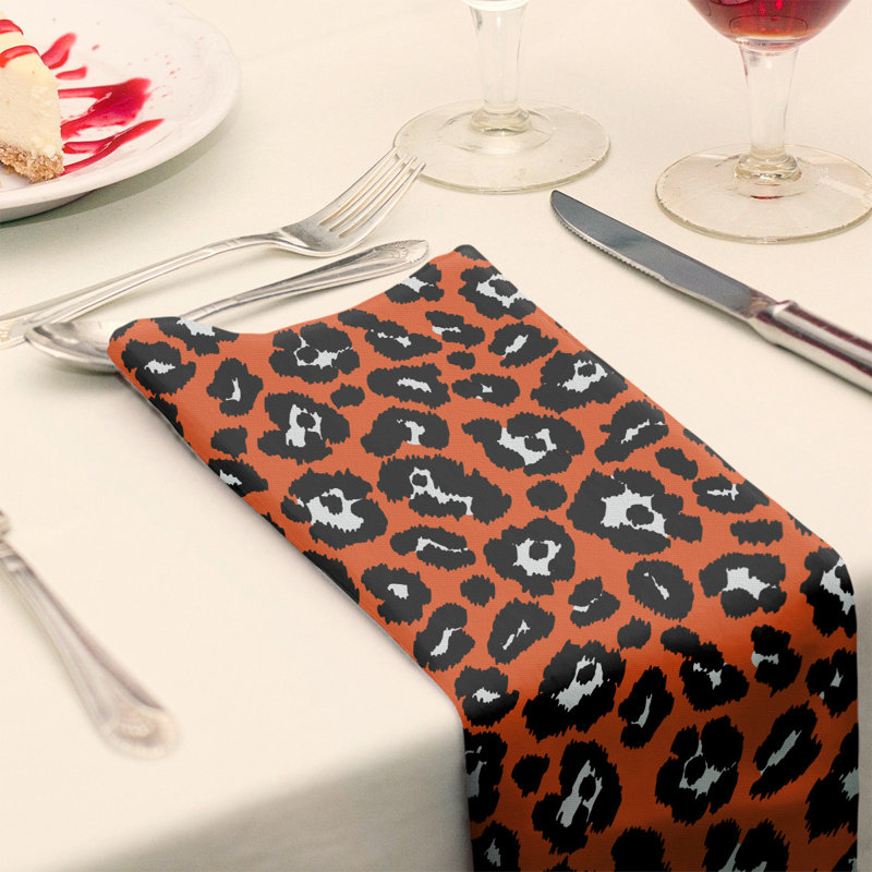 Serviette de table en coton Cincinnati, Orange/Blanc, 22 po x 22 po