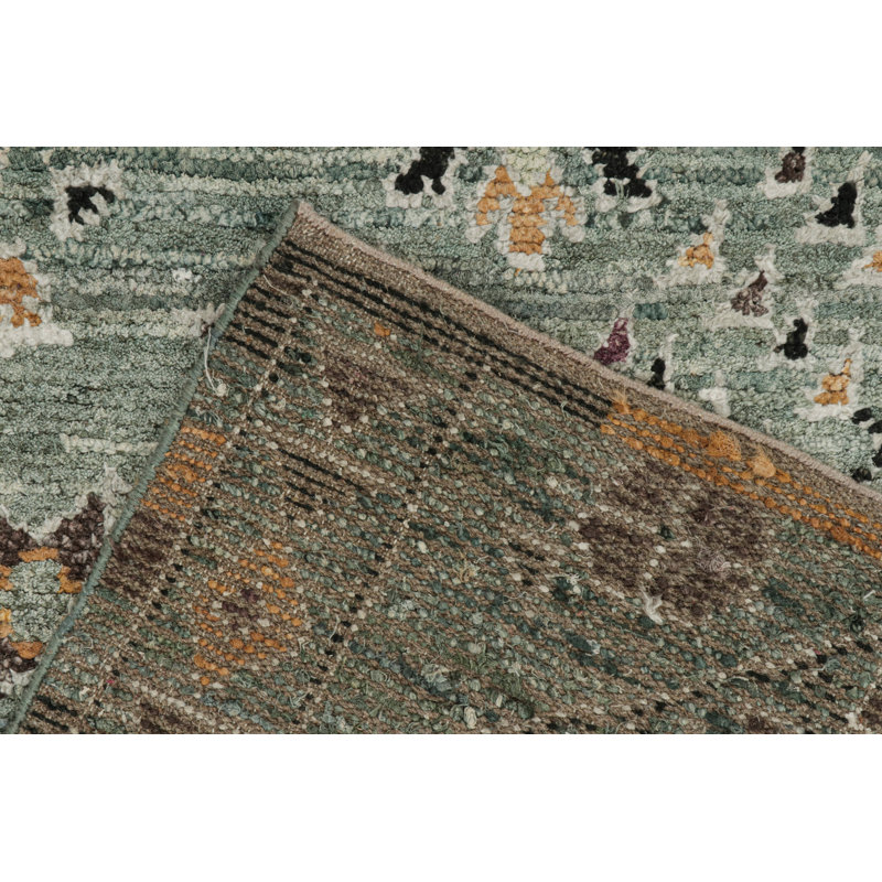 Moroccan Hand Knotted Geometric Area Rug, Runner 3' x 14'