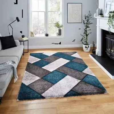 Geometric Shag Area Rug