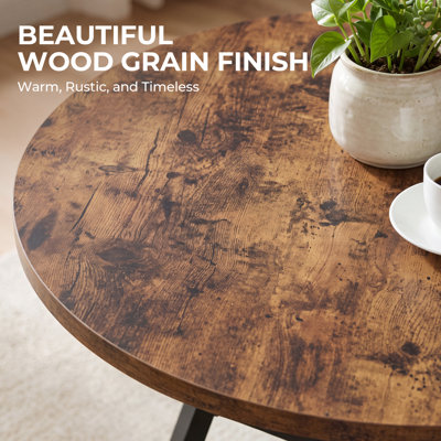 Round Dining Table Farmhouse Kitchen Table,Space Saving Dinner Table For Kitchen & Dining Room