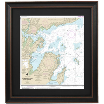 Salem, Marblehead, And Beverly Harbors | Nautical Chart | Framed Print