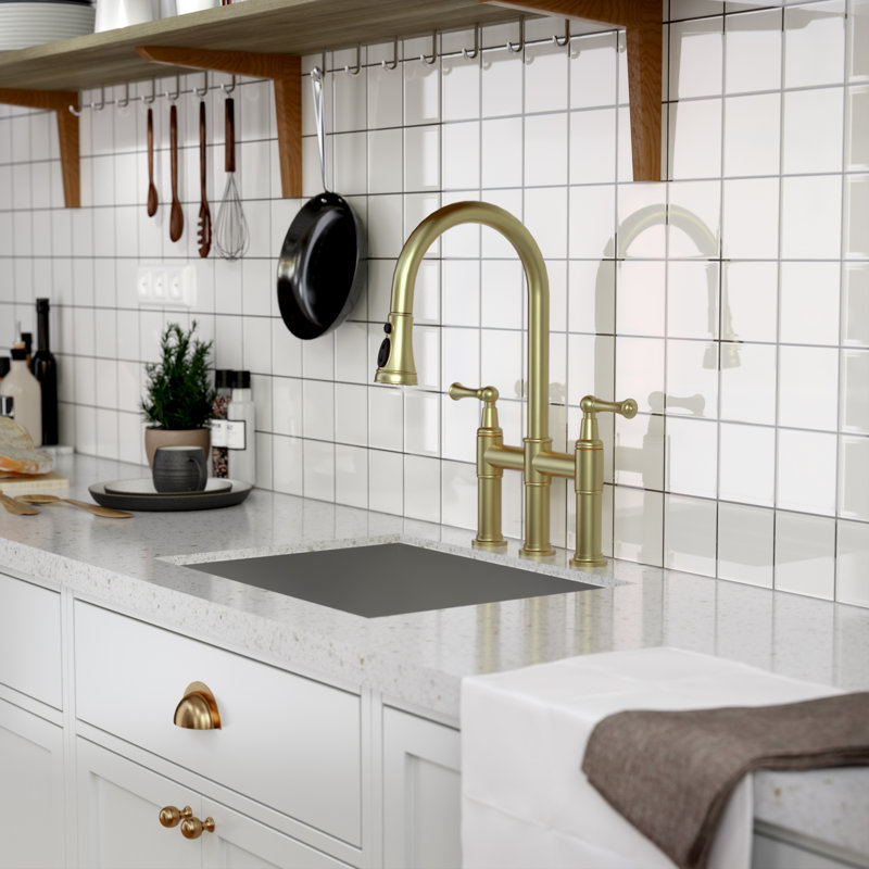 Pull Down Kitchen Faucet, Brushed Gold