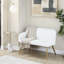 Banc à haut dossier avec similicuir blanc et acier doré, style contemporain, deux places, utilisation à l'intérieur, limite de poids de 500 lb, assemblage requis pour le confort, utilisation seulement, nécessaire
