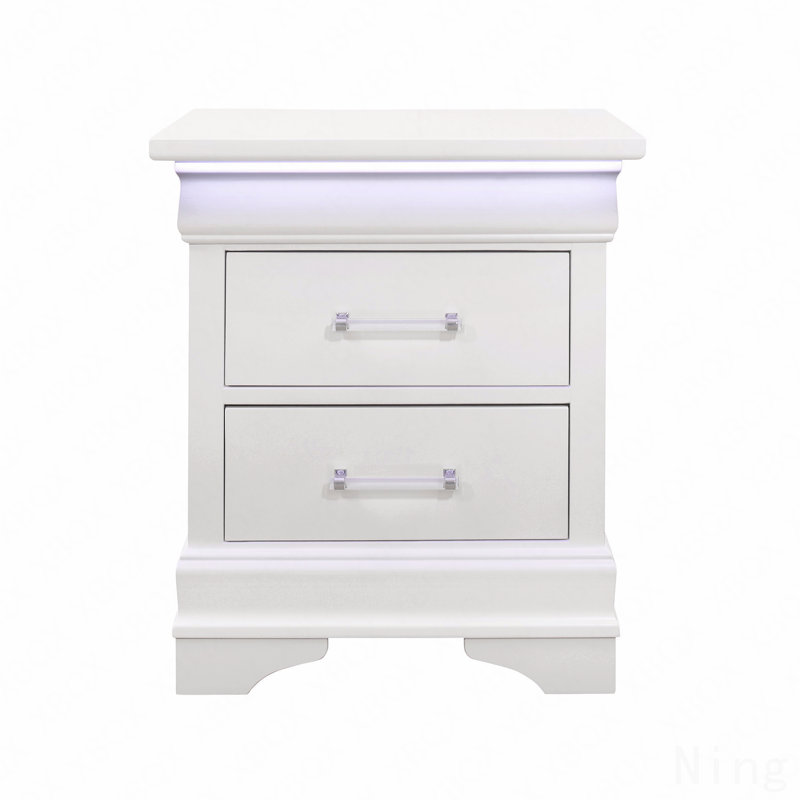 Table de chevet avec DEL, Blanc