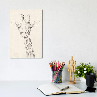 Giraffe Portrait II by Jennifer Goldberger - Wrapped Canvas Painting