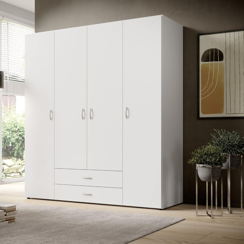 Manufactured Wood Wardrobe, White