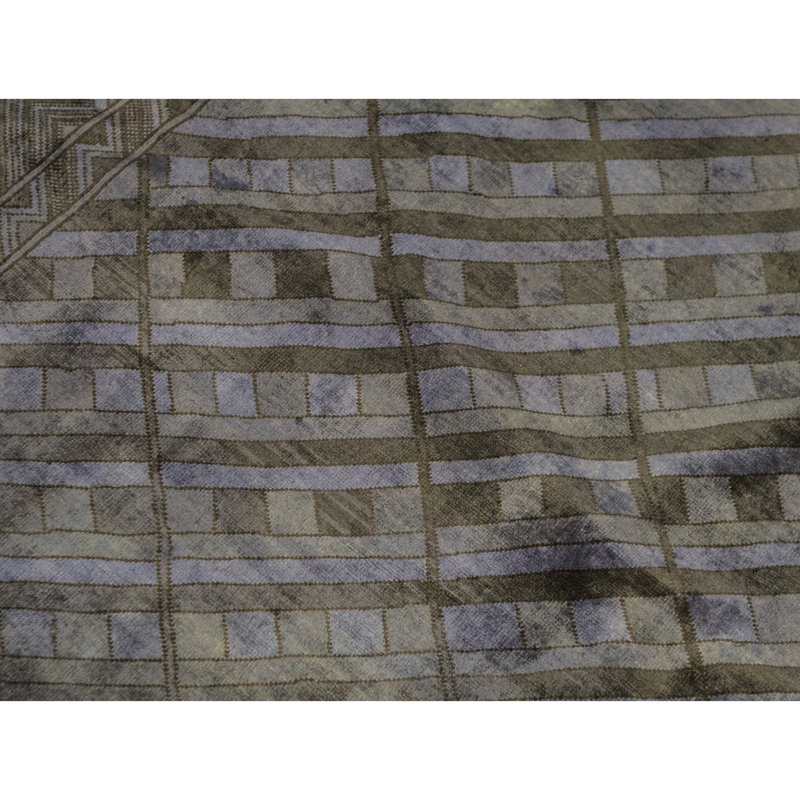 Wool Geometric Area Rug in Violet/Dark Gray