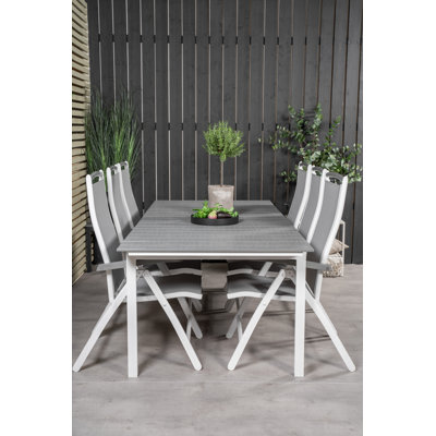 Jayesh 6 - Person Patio Dining Set Extendable Rectangular Table