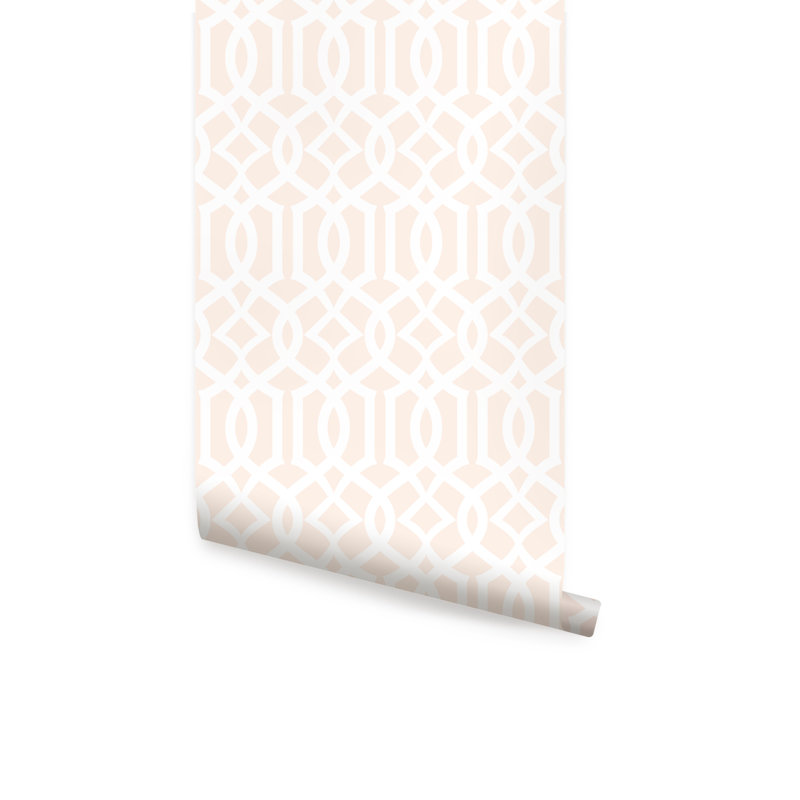 Papier peint adhésif moderne en treillis, Rose bonbon