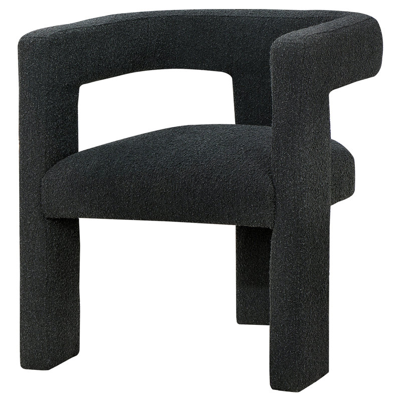 Mckinley Boucle Upholstered Accent Side Chair, Black