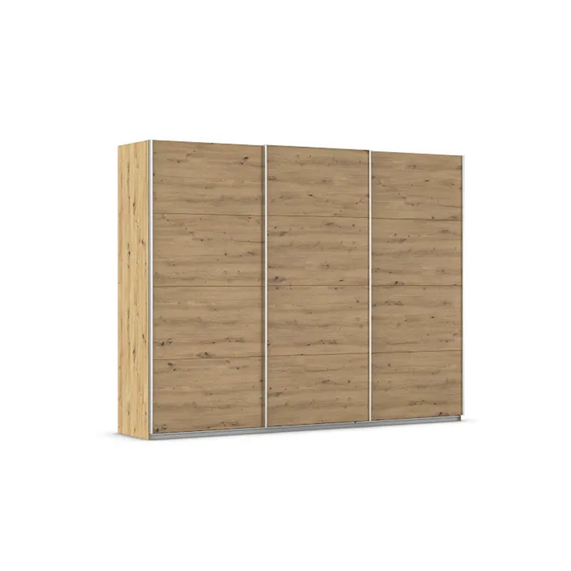 Caracas 3 Door Manufactured Wood Wardrobe, Classic, 210cm H x 271cm W x 62cm D, Artisan Oak