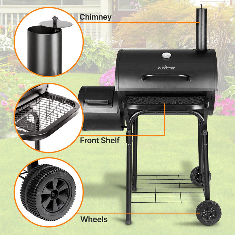 Alphamarts Free-standing 36” Barrel Charcoal Grill w/ Offset Smoker 941 sq.  in for Camping, Backyard Cooking & Reviews - Wayfair Canada