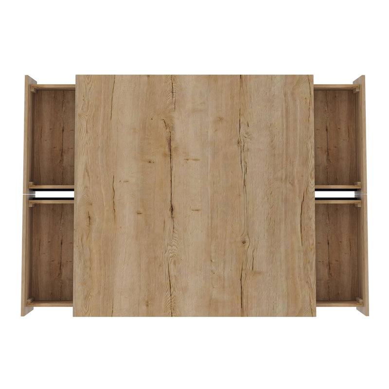 Table basse 33 po Mid-Century, Bois naturel