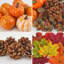 Ensemble de 166 fausses récoltes d'automne avec citrouilles assorties, courges, glands, pommes de pin et feuilles d'érable pour l'Action de grâce