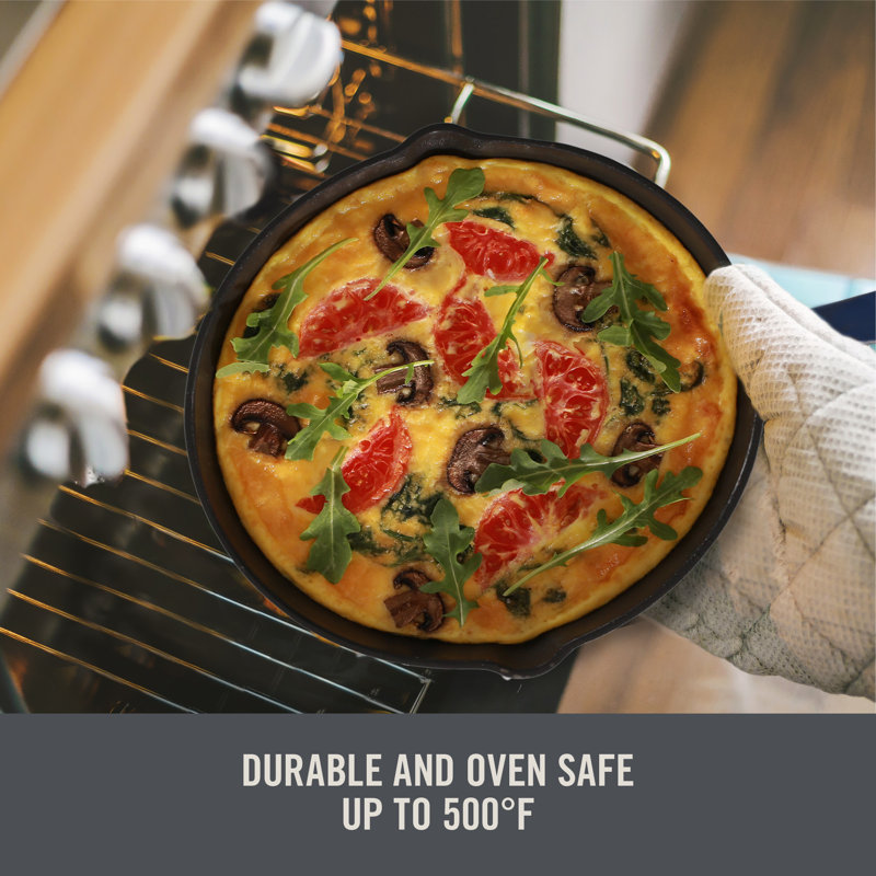 Blue 9.5" Cast Iron Skillet with Ceramic Nonstick Coating