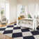 Simple Fresh Square Pattern Non-Slip Bottom Cotton Fabric Retro Senior Black Carpet Fringed Area Rug