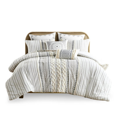 King/ King Comforter. 100% Cotton Chenille. Print. Filling. 2 Shams Included. . Care Tips Chenille Comforter King. Geometric Shams. Wash Instructions