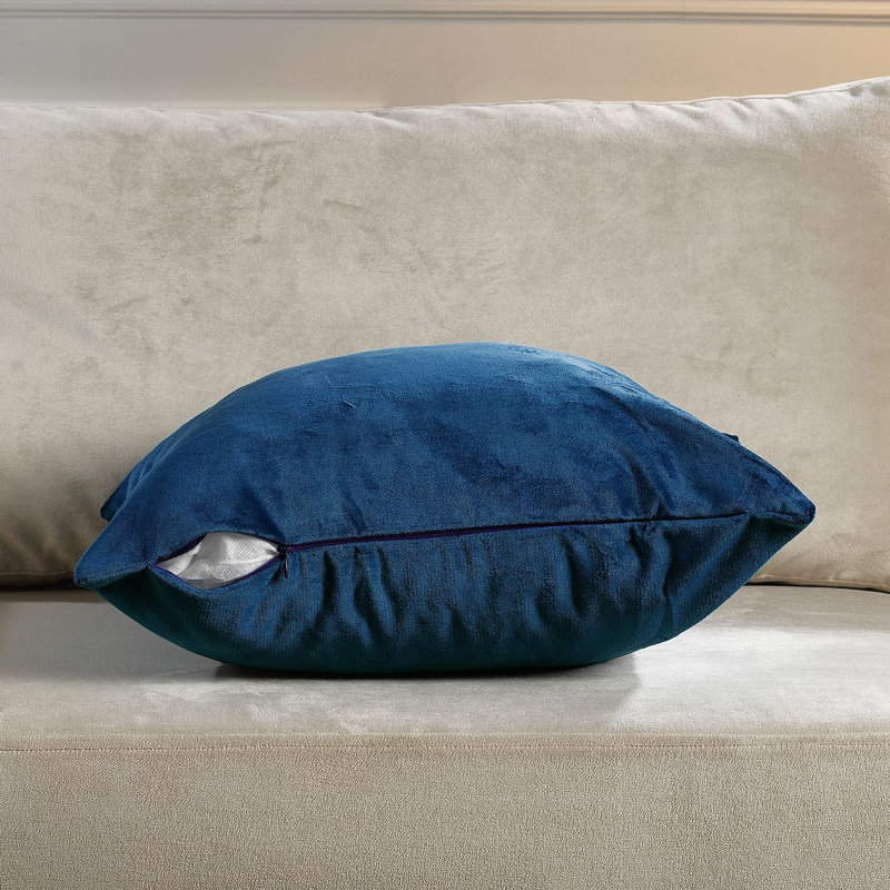 Housse de coussin en velours mat 1pc, Carré 24 po, Prusse