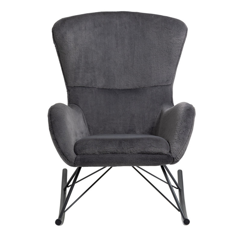 Drusilla Kunstfell Rocking Chair, Dark Grey