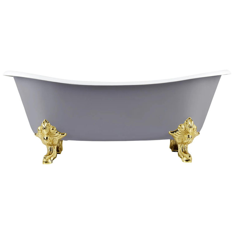 Baignoire de trempage sur pattes 72 po Lena, Gris foncé