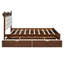 Lit plateforme avec rangement en bois, 2 grands tiroirs, lit gigogne, un ensemble de prises et ports USB-1668139072