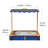 Teamson Kids 46" Outdoor Solid Wood Sandbox with Adjustable Canopy and Liner