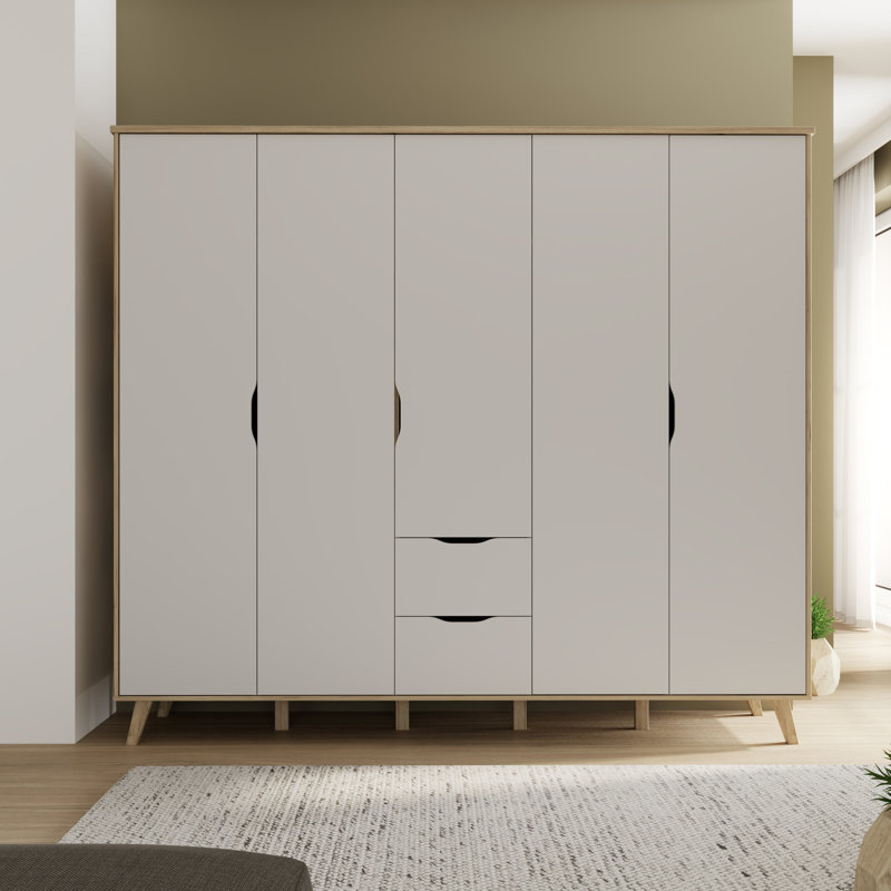 Teliyah 5 Door Manufactured Wood Wardrobe