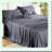 Cool Rayon From Bamboo Silky Sheets Set - Deep Pocket, Breathable & Soft Bedding, Hotel Luxury Size Sheet Set with Pillowcases in Dark Grey. Made from Rayon Derived from Bamboo, Fits Up to 16" Mattress.