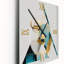 Pleine lune or et turquoise Minimalisme II - Horloge murale moderne abstraite-99633150
