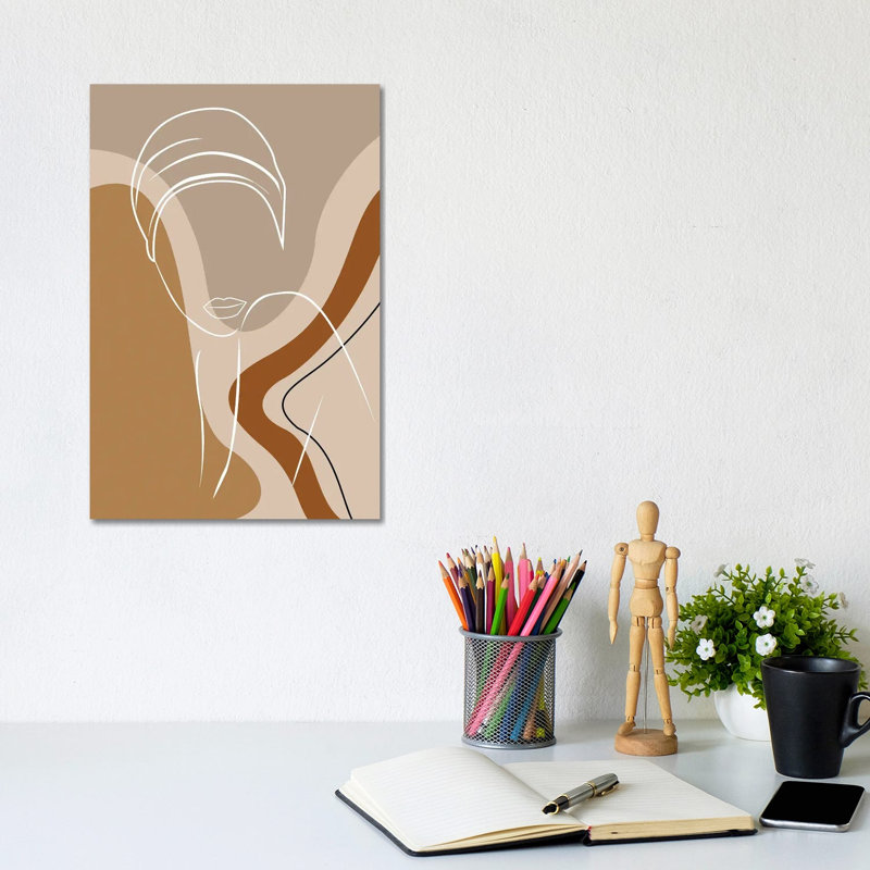 African Woman Line Art by Tysee Ciage - Gallery-Wrapped Canvas Giclée on Canvas, 20.32 cm H x 30.48 cm W, No Frame