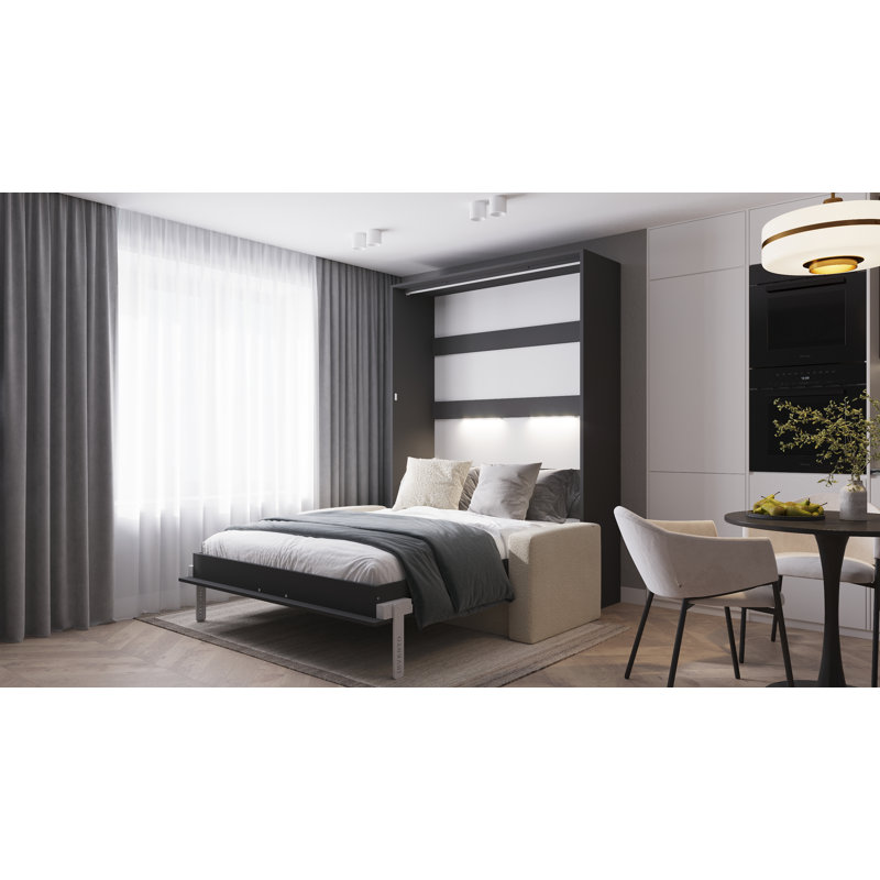 Neidelin Upholstered Bed, Grey/Cream