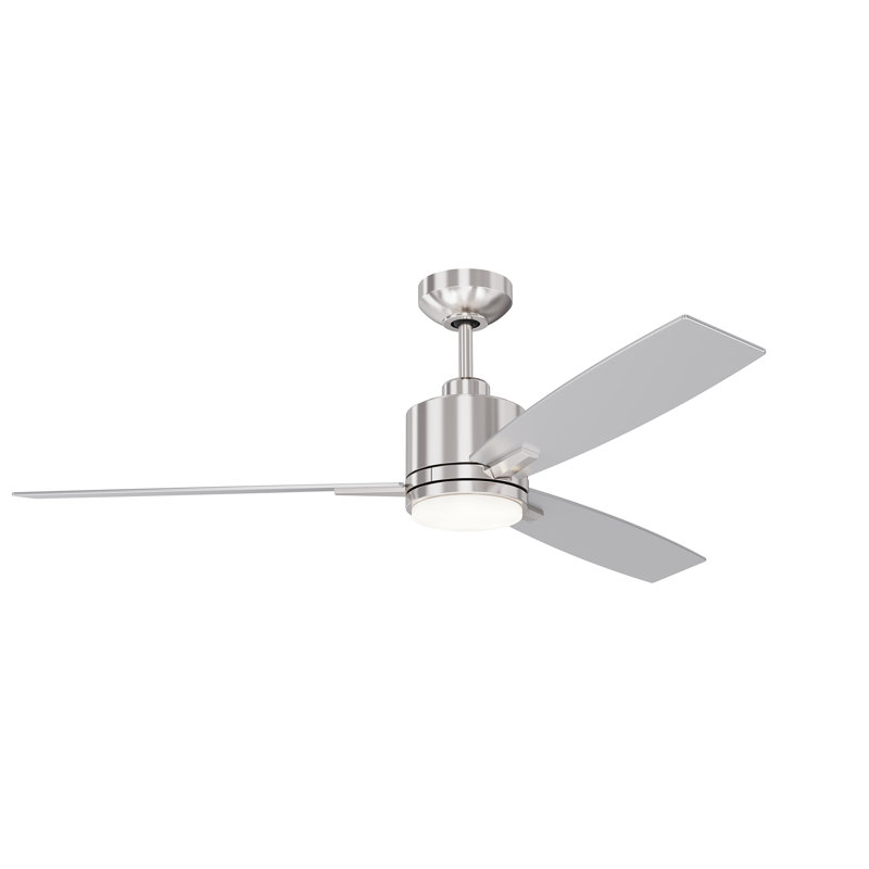 Ventilateur de plafond 52 po avec lumières DEL Gladina, Nickel satiné