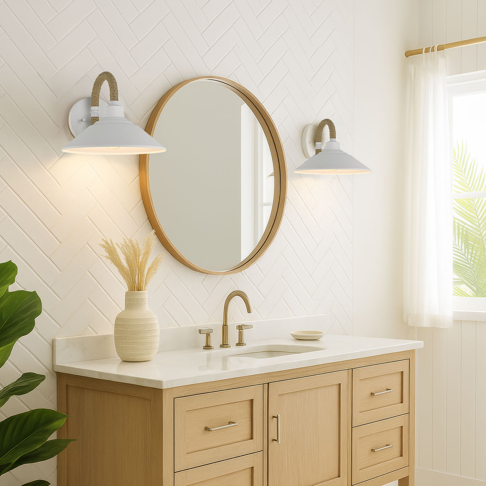 Reesie Single Light Dimmable Spotlight Sconce, White